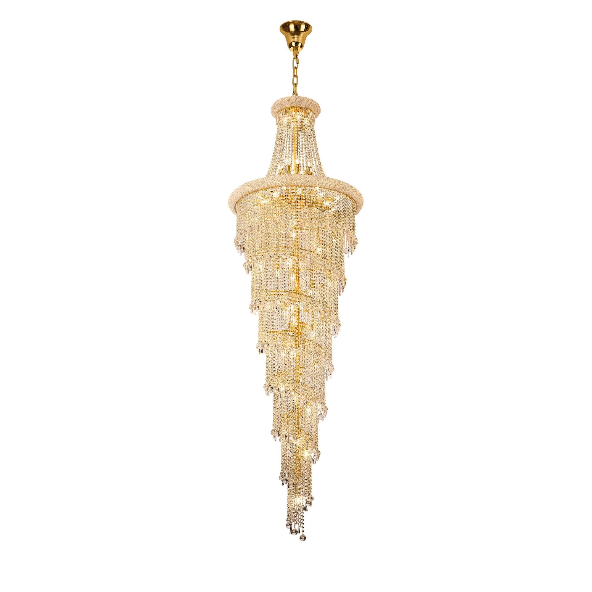 IL32118 Alexandra Pendant 7 Layer Spiral 63 Light E14 Gold/Crystal