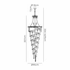 IL32118 Alexandra Pendant 7 Layer Spiral 63 Light E14 Gold/Crystal