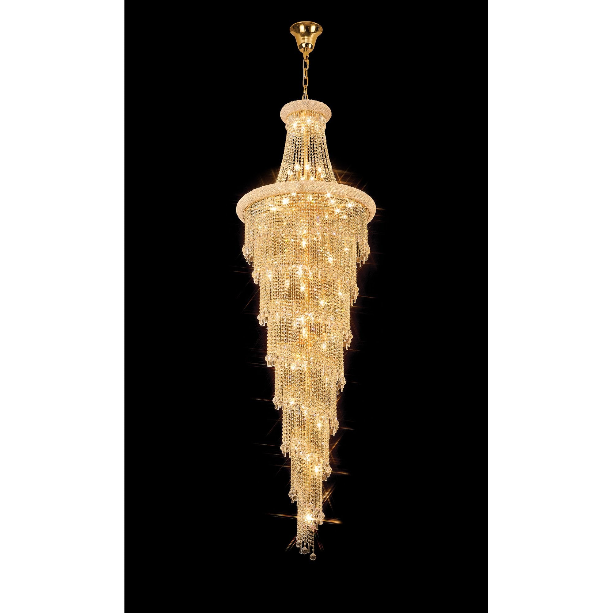 IL32118 Alexandra Pendant 7 Layer Spiral 63 Light E14 Gold/Crystal