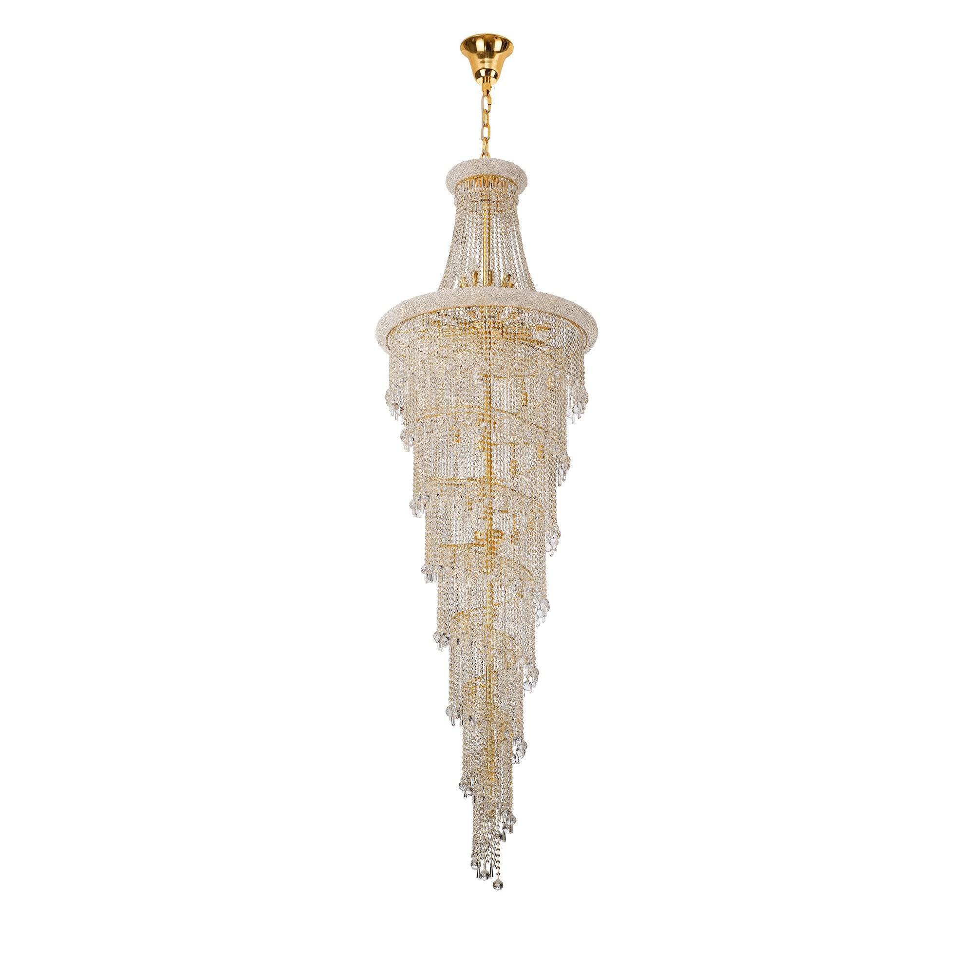 IL32118 Alexandra Pendant 7 Layer Spiral 63 Light E14 Gold/Crystal