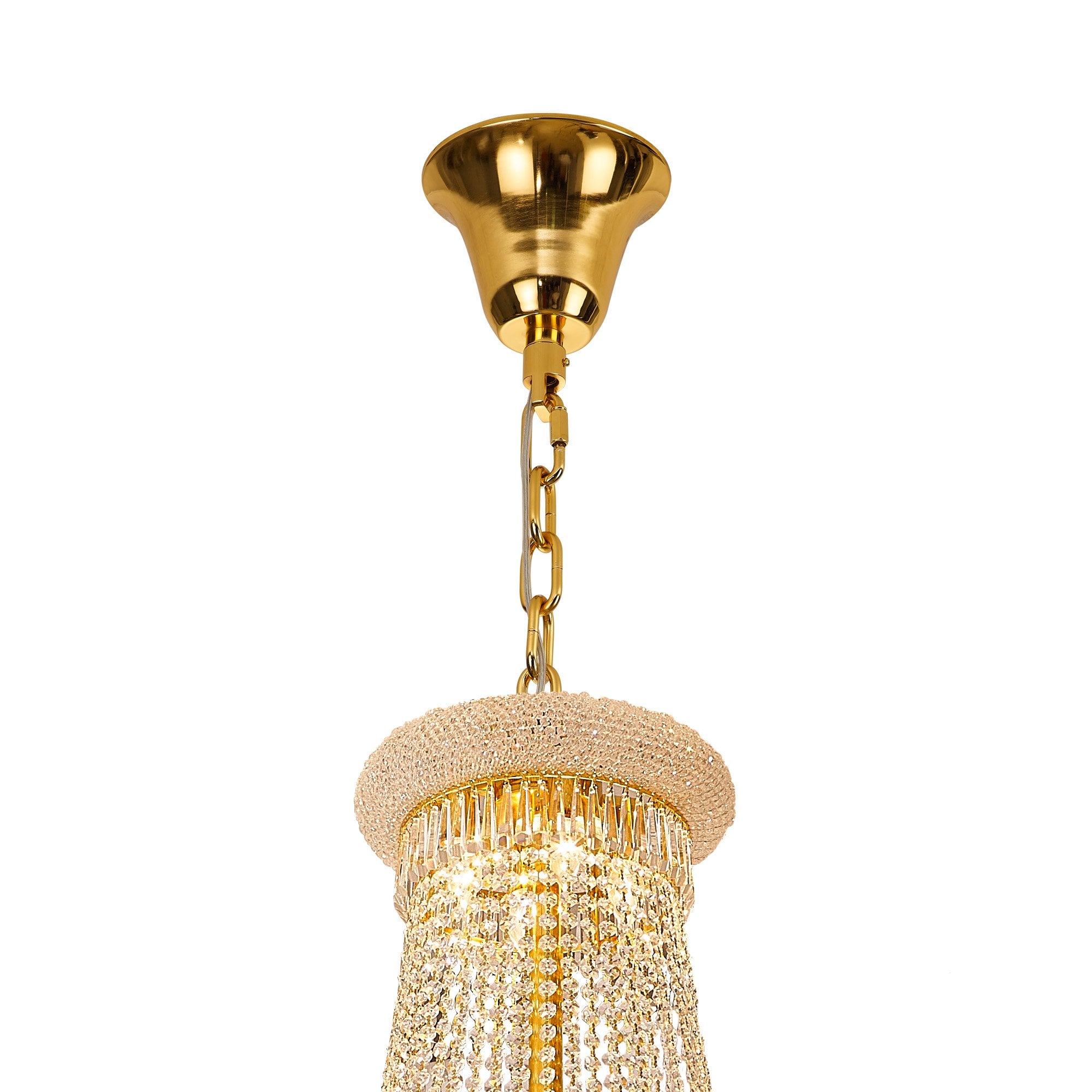 IL32118 Alexandra Pendant 7 Layer Spiral 63 Light E14 Gold/Crystal