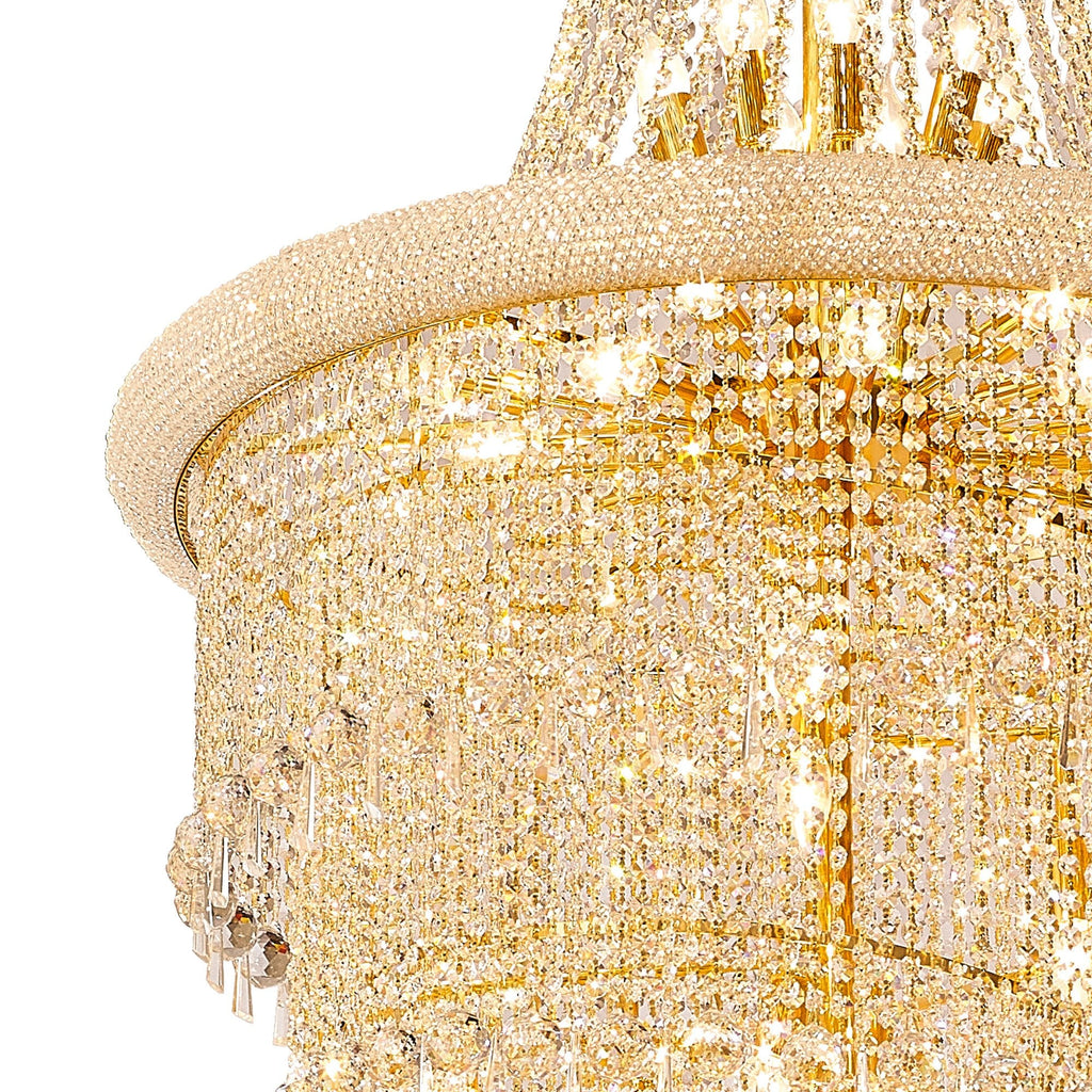 IL32118 Alexandra Pendant 7 Layer Spiral 63 Light E14 Gold/Crystal