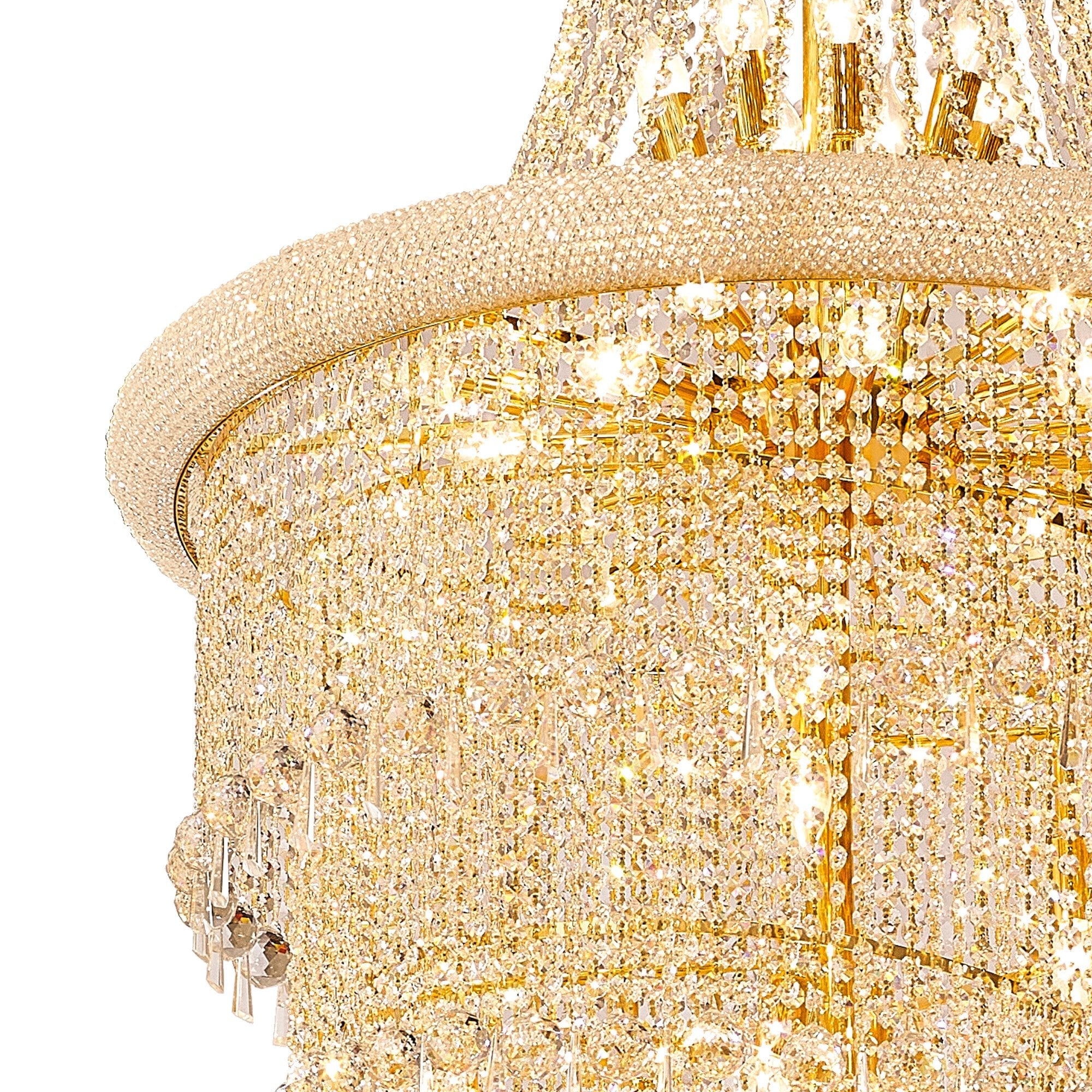 IL32118 Alexandra Pendant 7 Layer Spiral 63 Light E14 Gold/Crystal