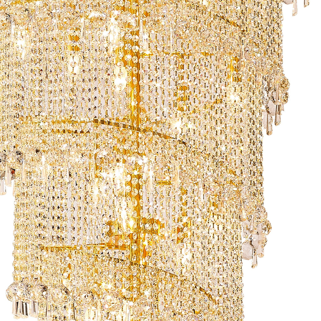 IL32118 Alexandra Pendant 7 Layer Spiral 63 Light E14 Gold/Crystal