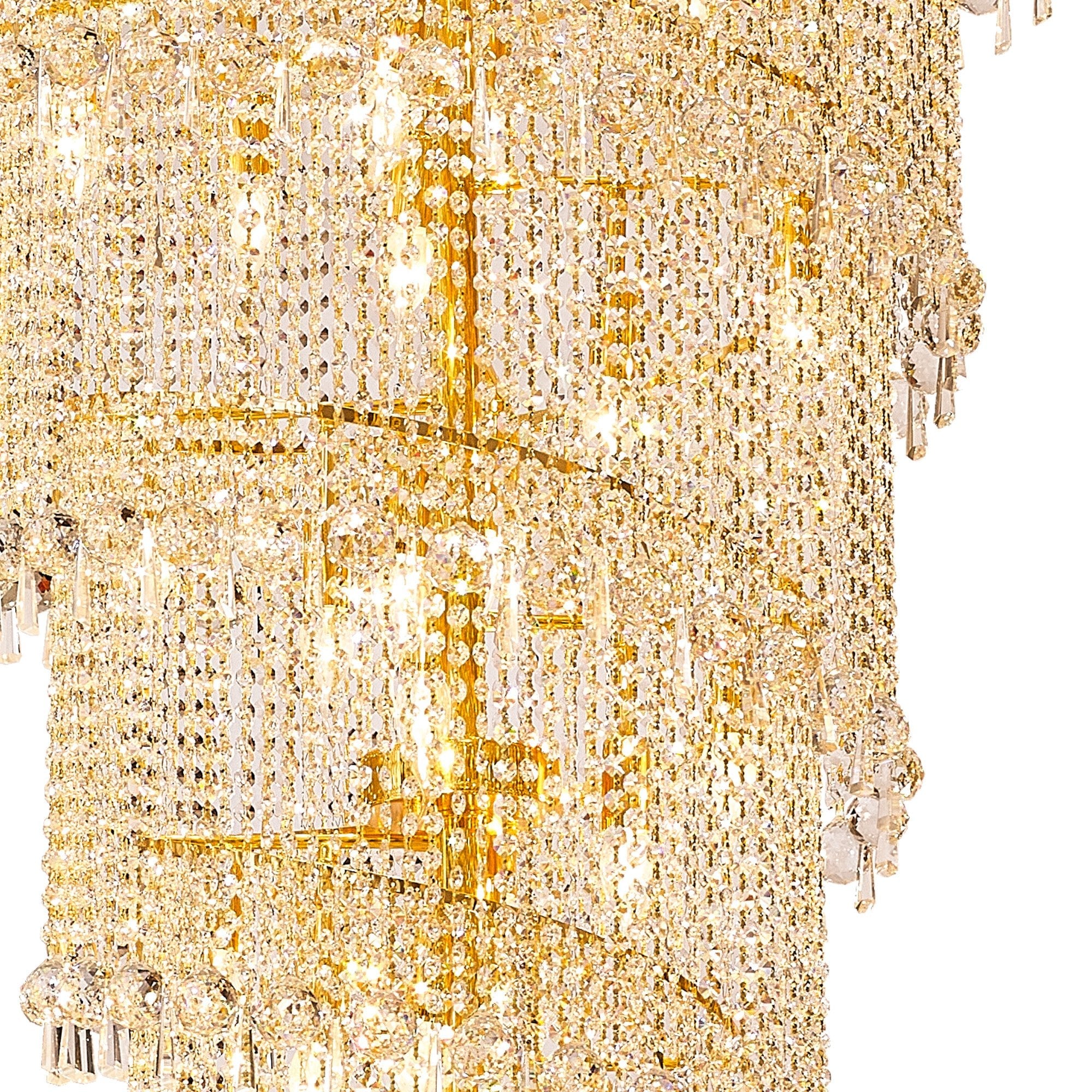 IL32118 Alexandra Pendant 7 Layer Spiral 63 Light E14 Gold/Crystal