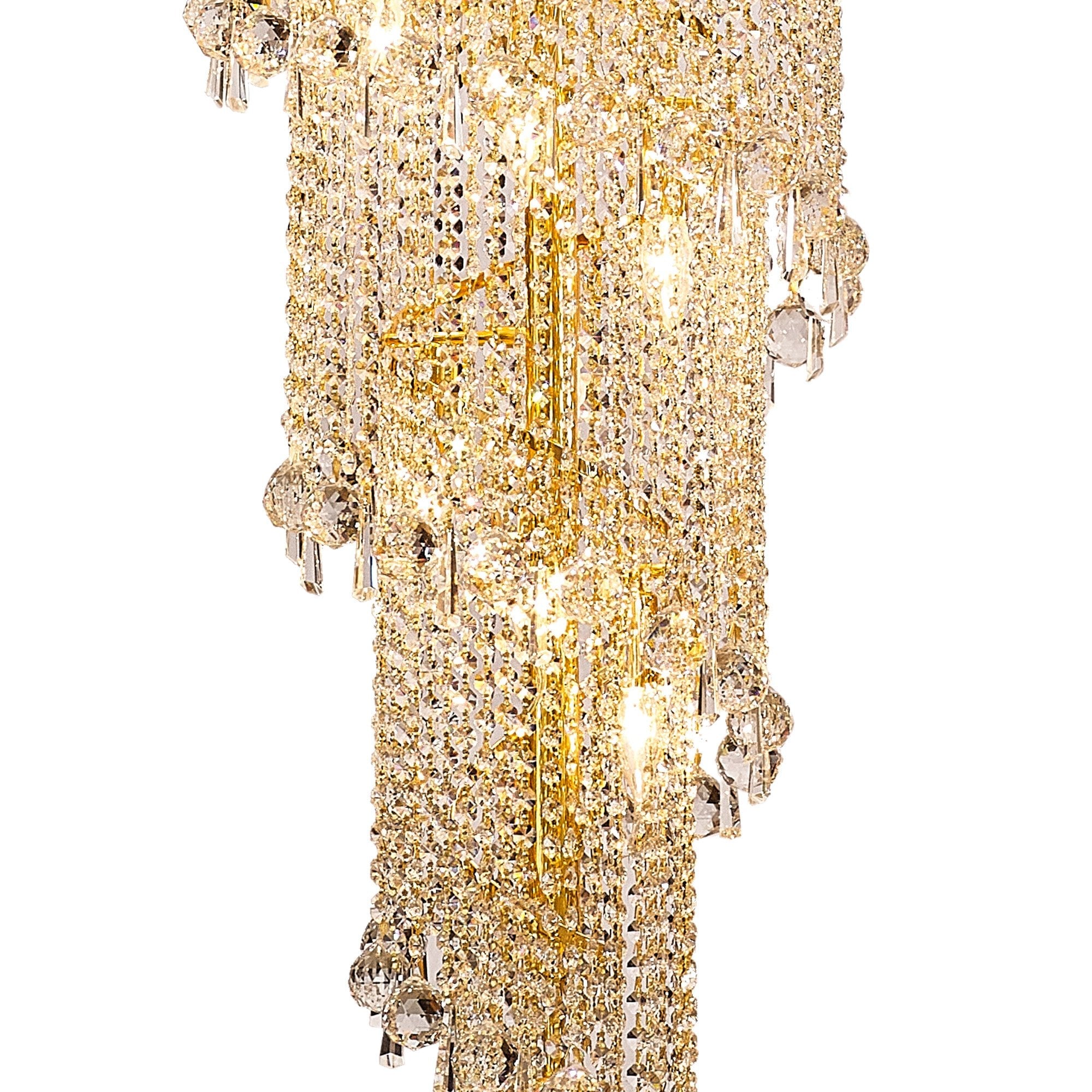 IL32118 Alexandra Pendant 7 Layer Spiral 63 Light E14 Gold/Crystal