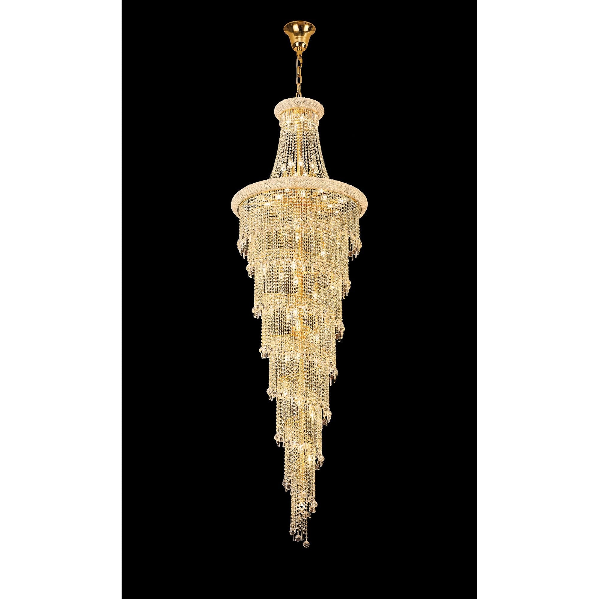 IL32118 Alexandra Pendant 7 Layer Spiral 63 Light E14 Gold/Crystal