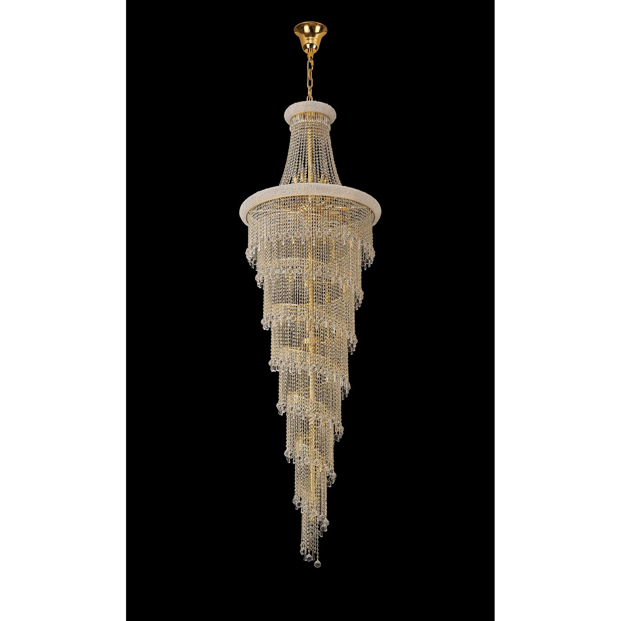 IL32118 Alexandra Pendant 7 Layer Spiral 63 Light E14 Gold/Crystal