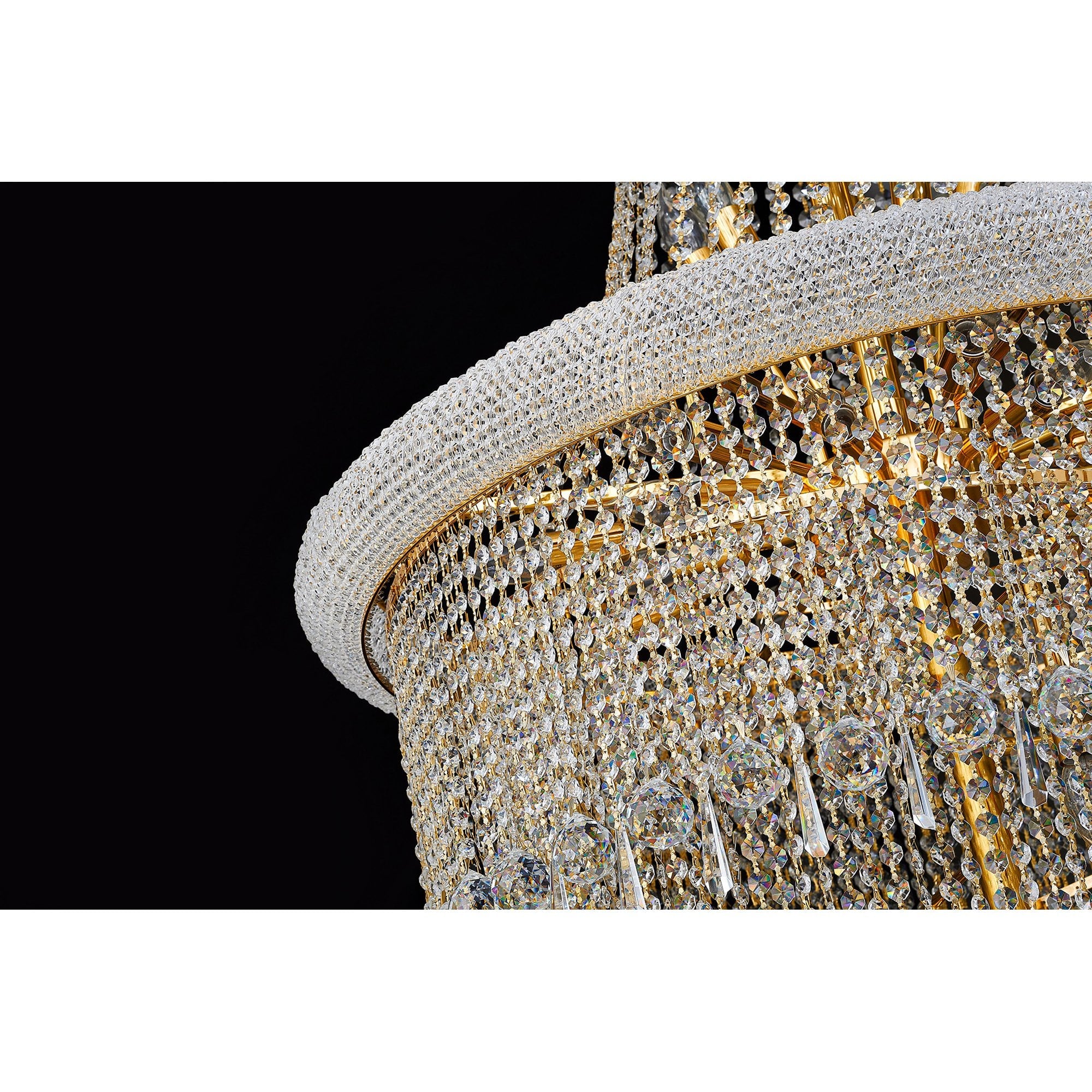 IL32118 Alexandra Pendant 7 Layer Spiral 63 Light E14 Gold/Crystal