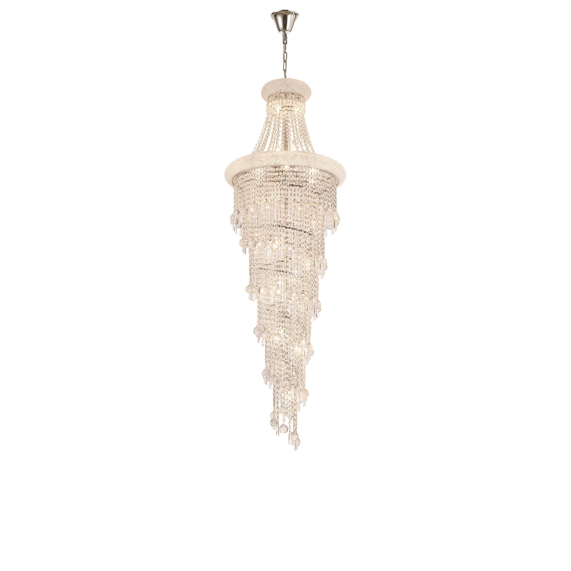 IL31456 Alexandra Pendant 4 Layer Spiral 25 Light E14 Polished Chrome/Crystal