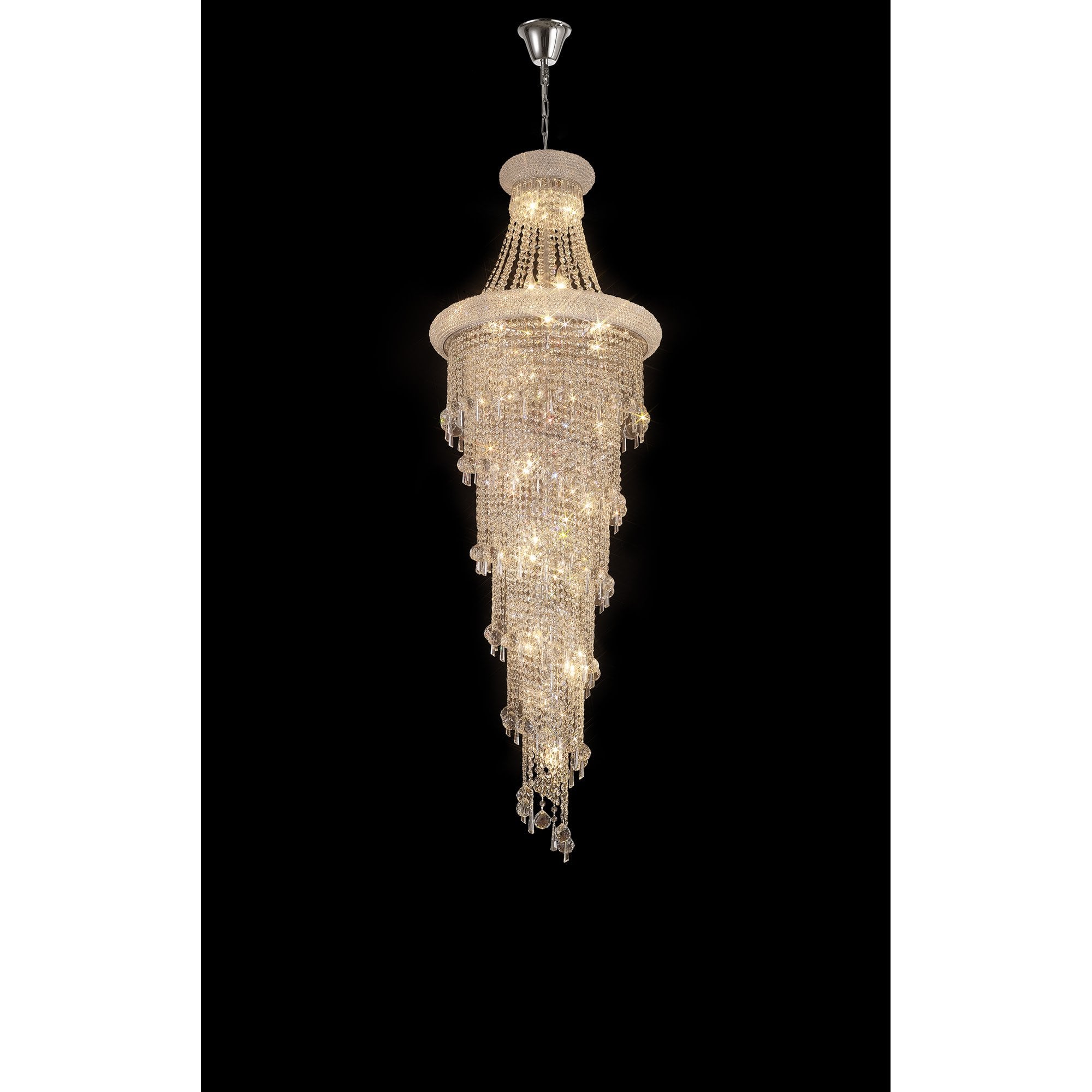 IL31456 Alexandra Pendant 4 Layer Spiral 25 Light E14 Polished Chrome/Crystal