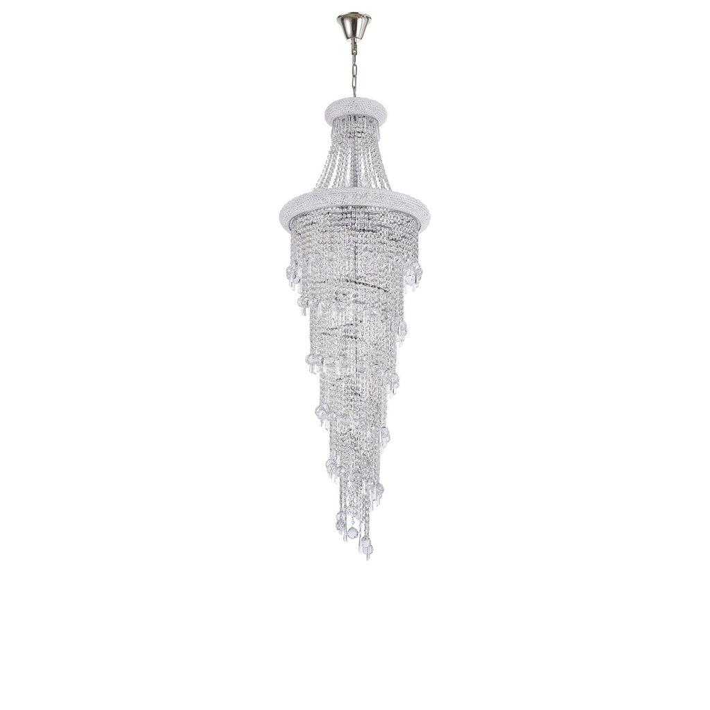 IL31456 Alexandra Pendant 4 Layer Spiral 25 Light E14 Polished Chrome/Crystal