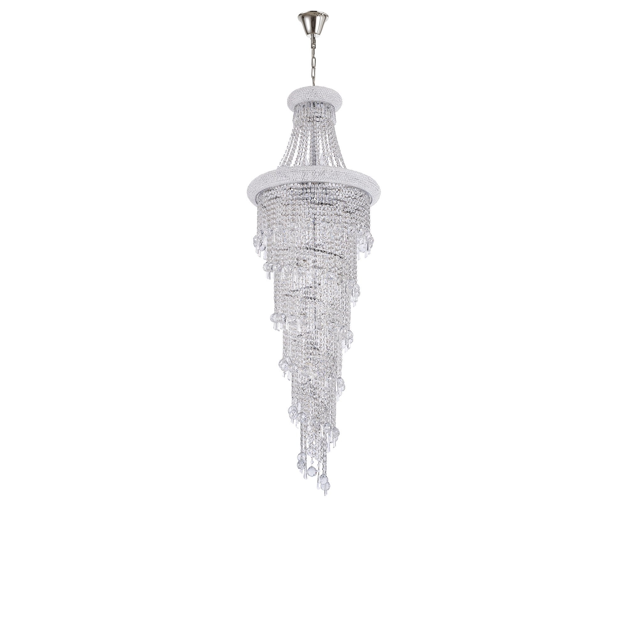 IL31456 Alexandra Pendant 4 Layer Spiral 25 Light E14 Polished Chrome/Crystal