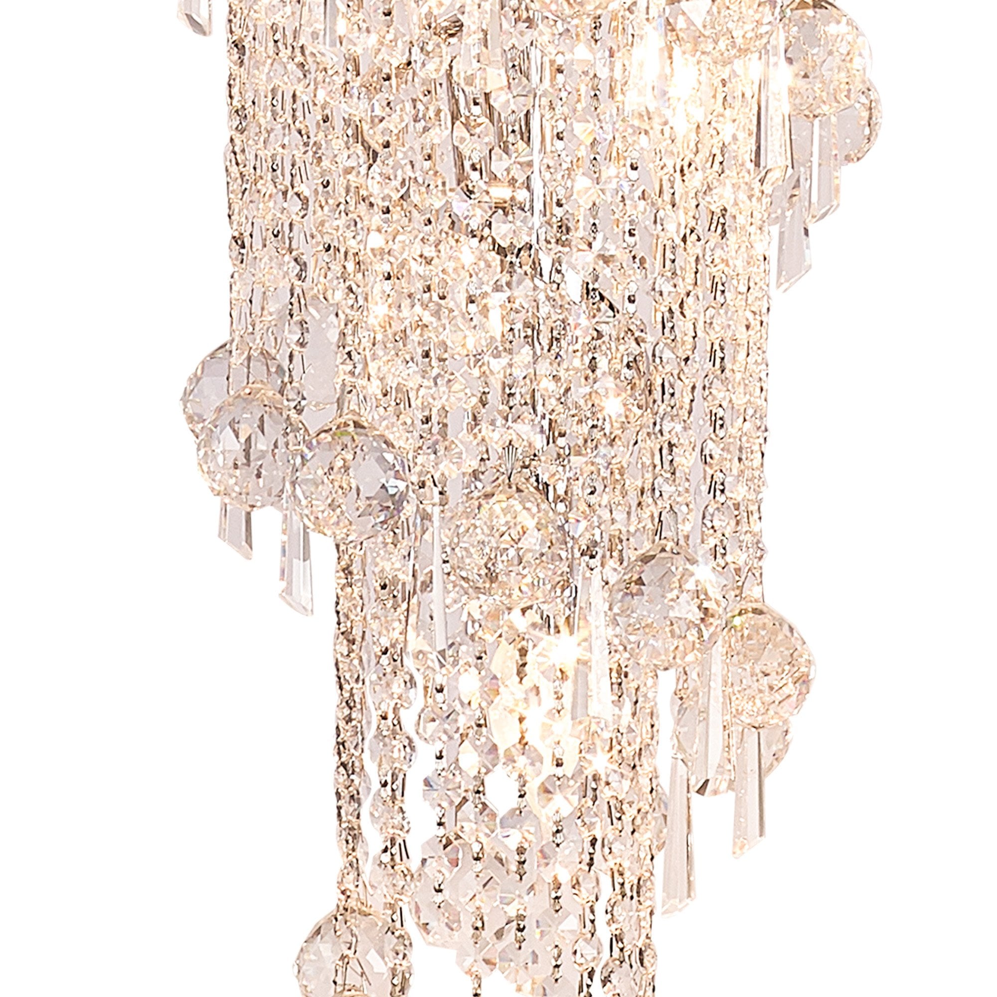 IL31456 Alexandra Pendant 4 Layer Spiral 25 Light E14 Polished Chrome/Crystal