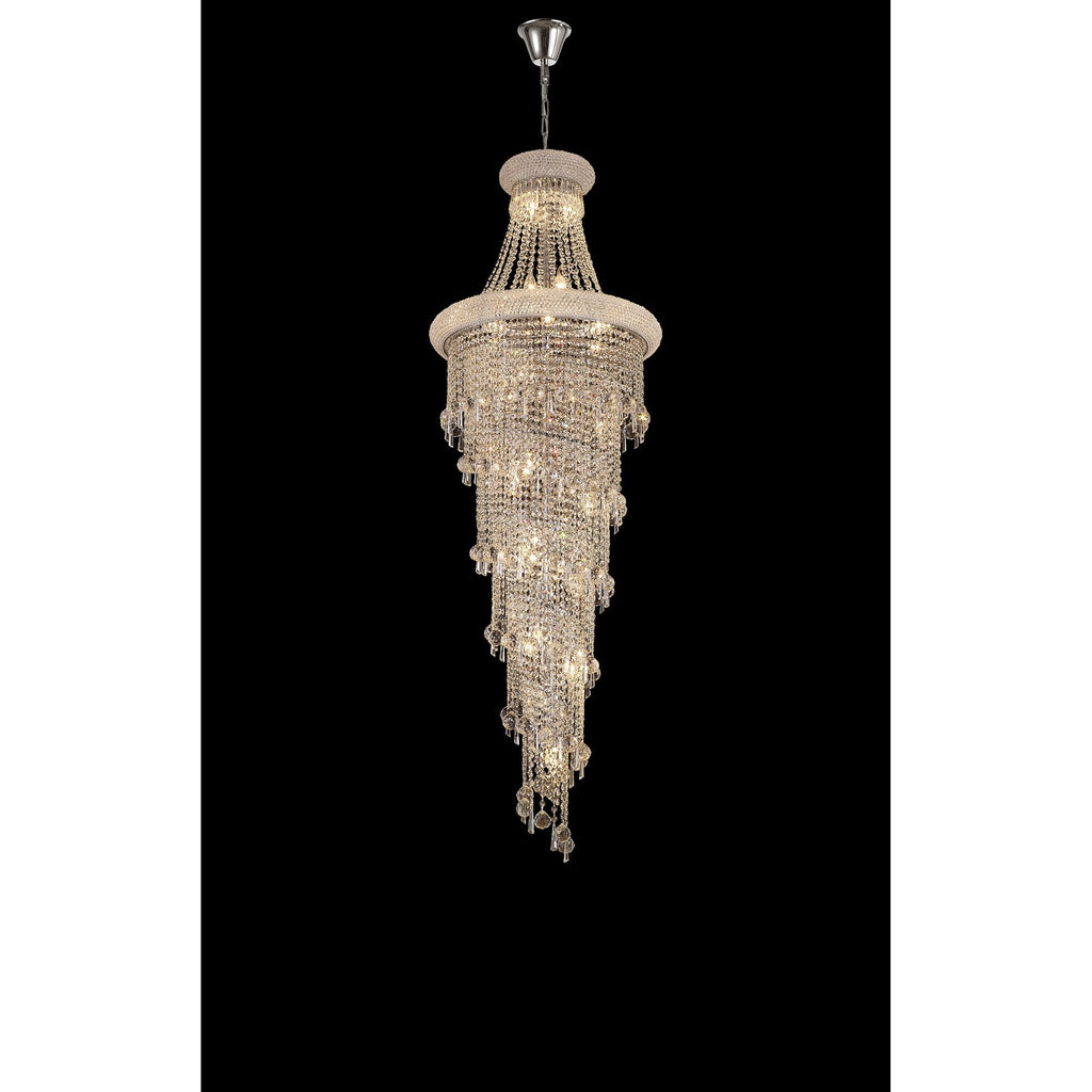 IL31456 Alexandra Pendant 4 Layer Spiral 25 Light E14 Polished Chrome/Crystal