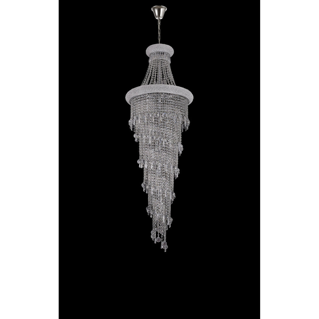 IL31456 Alexandra Pendant 4 Layer Spiral 25 Light E14 Polished Chrome/Crystal