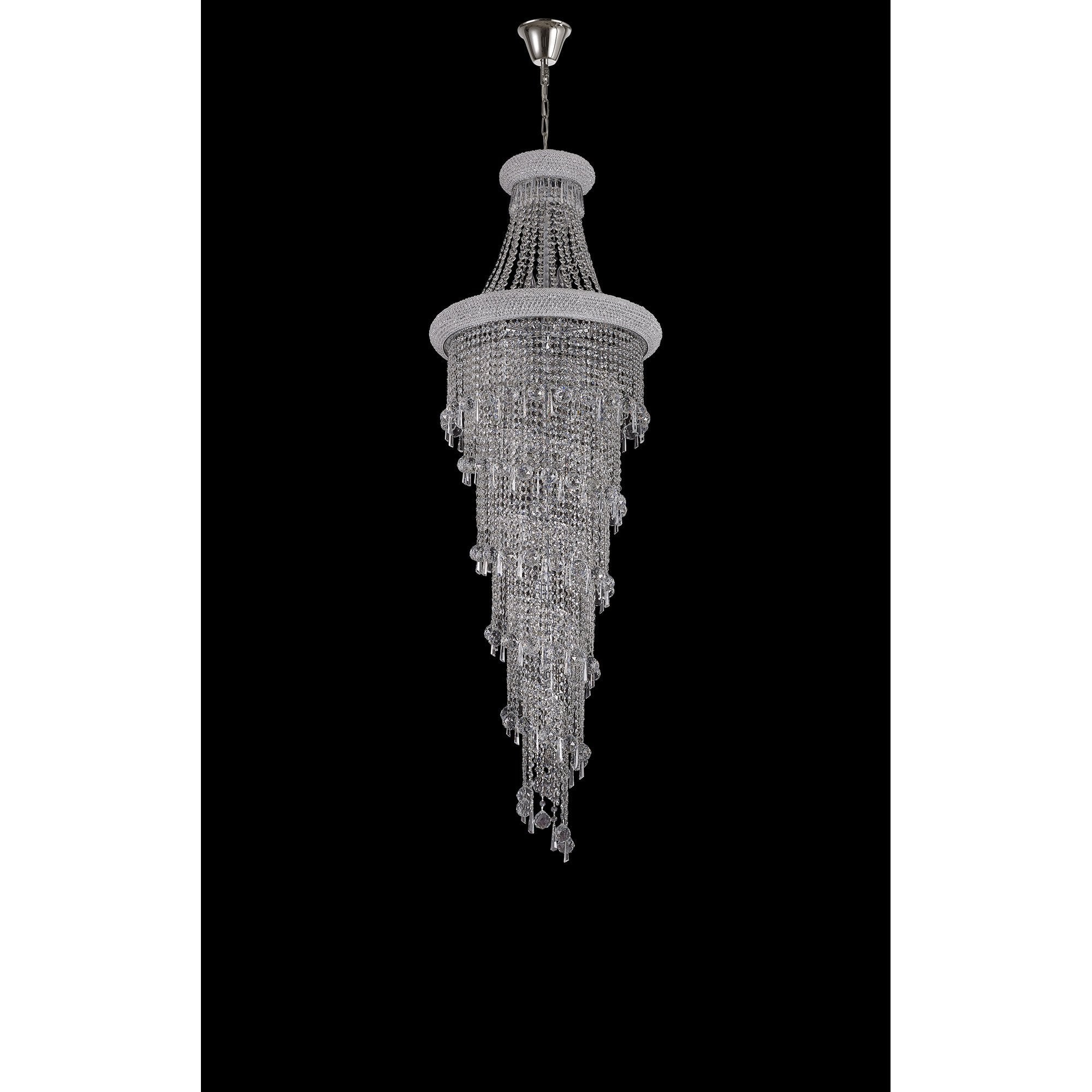 IL31456 Alexandra Pendant 4 Layer Spiral 25 Light E14 Polished Chrome/Crystal