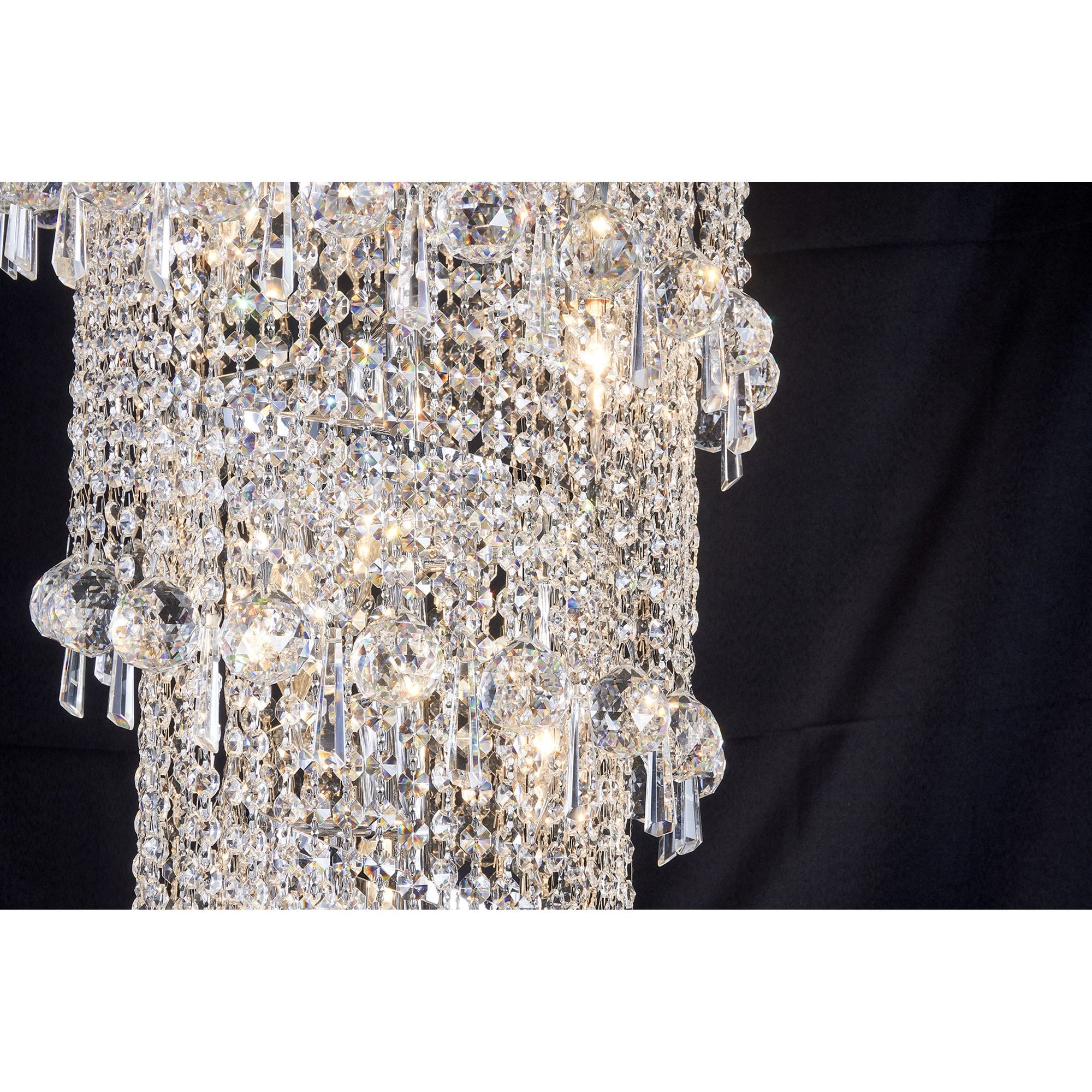 IL31456 Alexandra Pendant 4 Layer Spiral 25 Light E14 Polished Chrome/Crystal