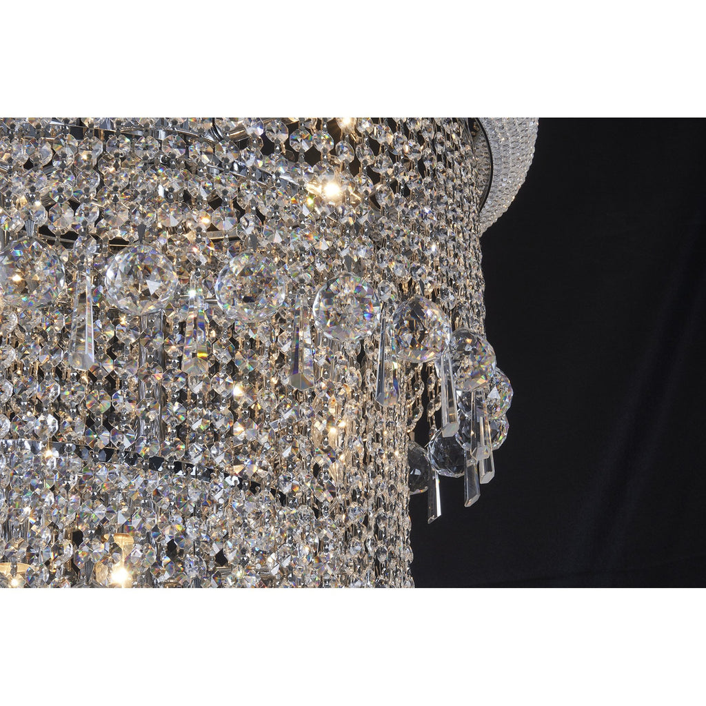 IL31456 Alexandra Pendant 4 Layer Spiral 25 Light E14 Polished Chrome/Crystal