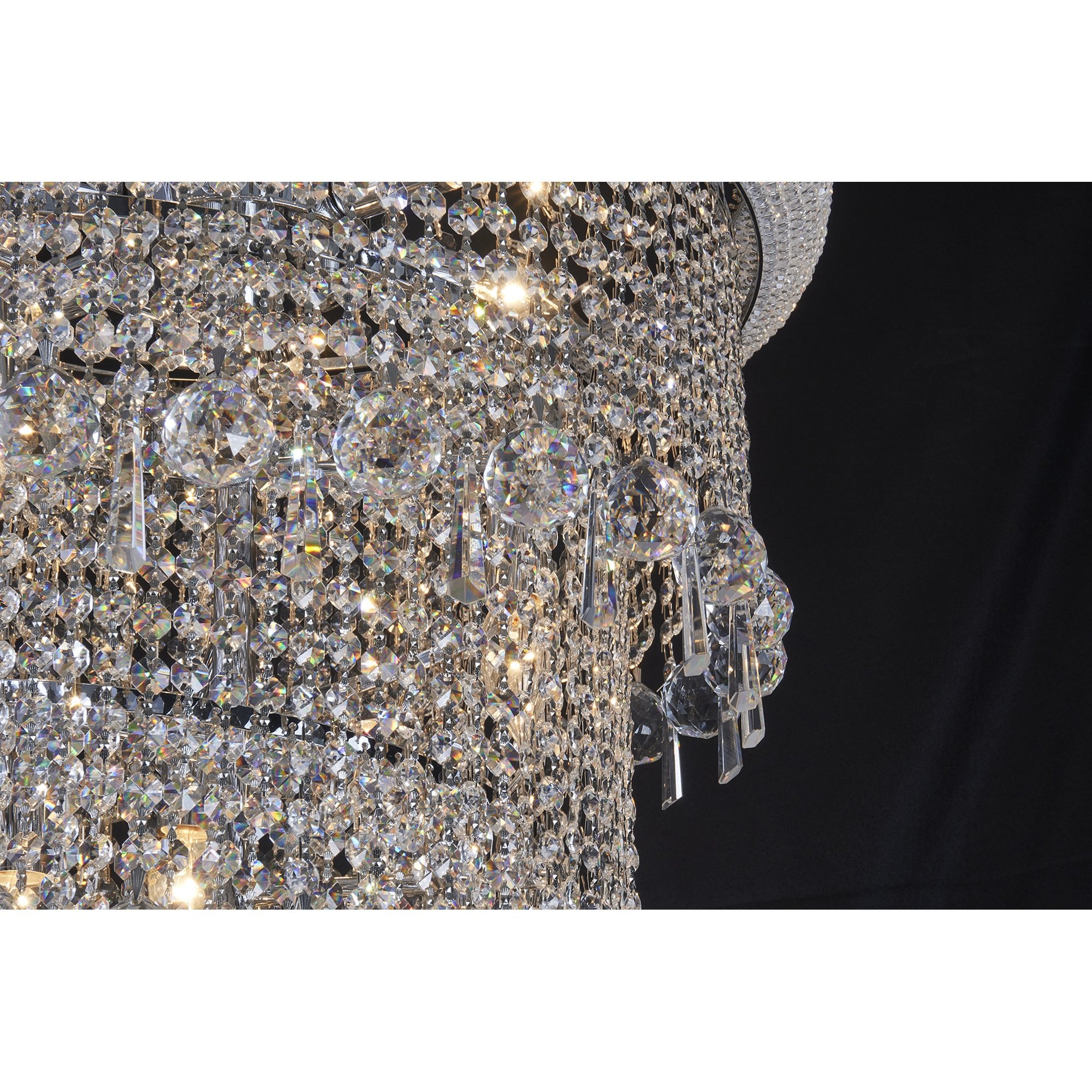 IL31456 Alexandra Pendant 4 Layer Spiral 25 Light E14 Polished Chrome/Crystal