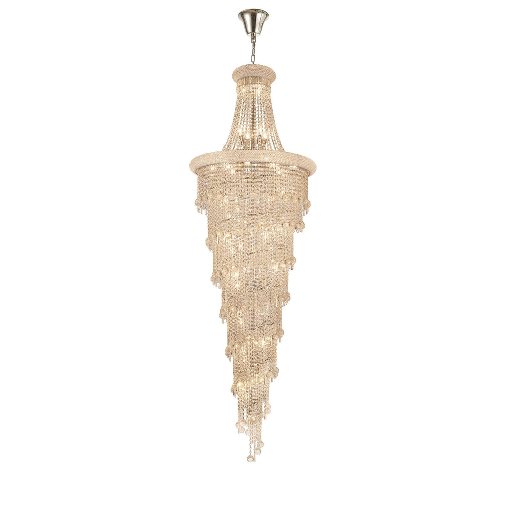 IL31457 Alexandra Pendant 4 Layer Spiral 49 Light E14 Polished Chrome/Crystal