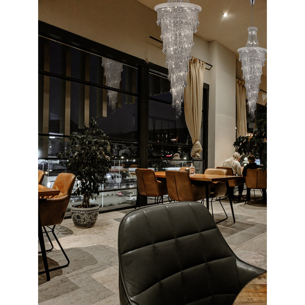 IL31457 Alexandra Pendant 4 Layer Spiral 49 Light E14 Polished Chrome/Crystal