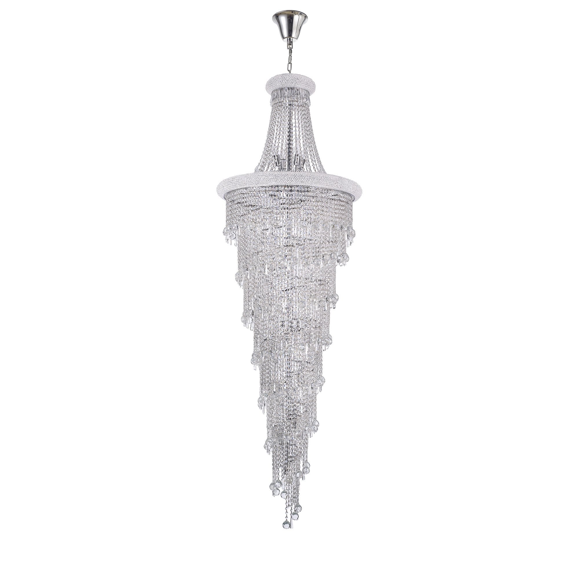 IL31457 Alexandra Pendant 4 Layer Spiral 49 Light E14 Polished Chrome/Crystal