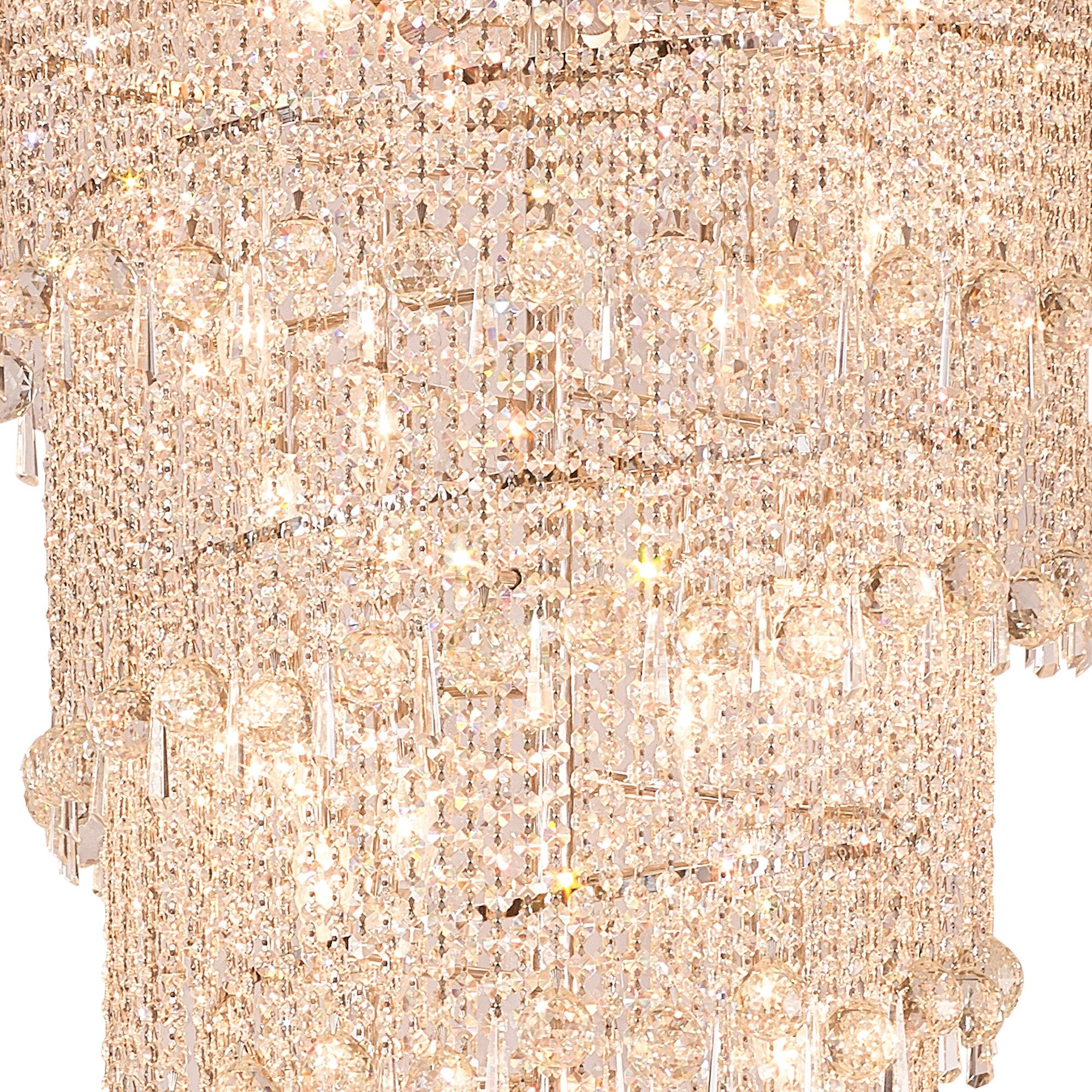 IL31457 Alexandra Pendant 4 Layer Spiral 49 Light E14 Polished Chrome/Crystal