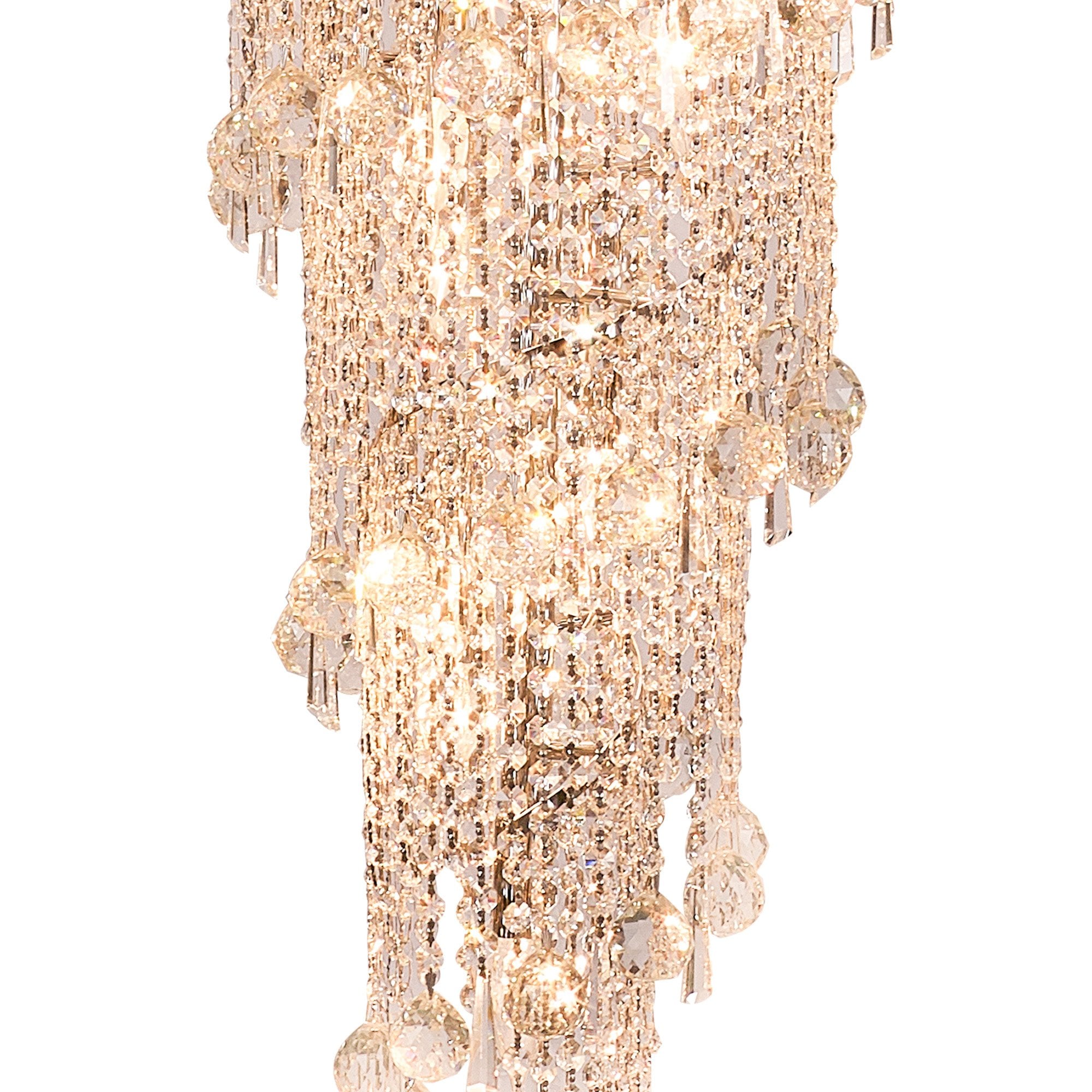 IL31457 Alexandra Pendant 4 Layer Spiral 49 Light E14 Polished Chrome/Crystal