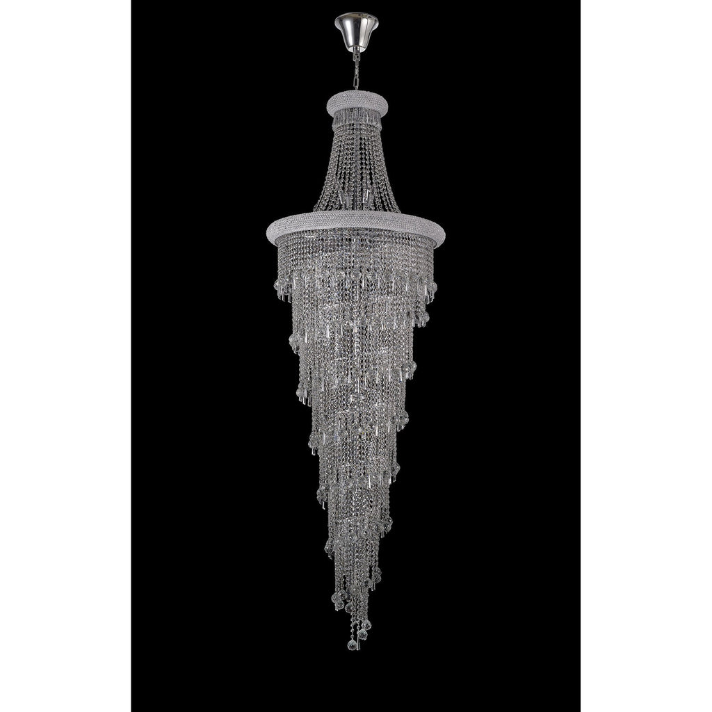 IL31457 Alexandra Pendant 4 Layer Spiral 49 Light E14 Polished Chrome/Crystal