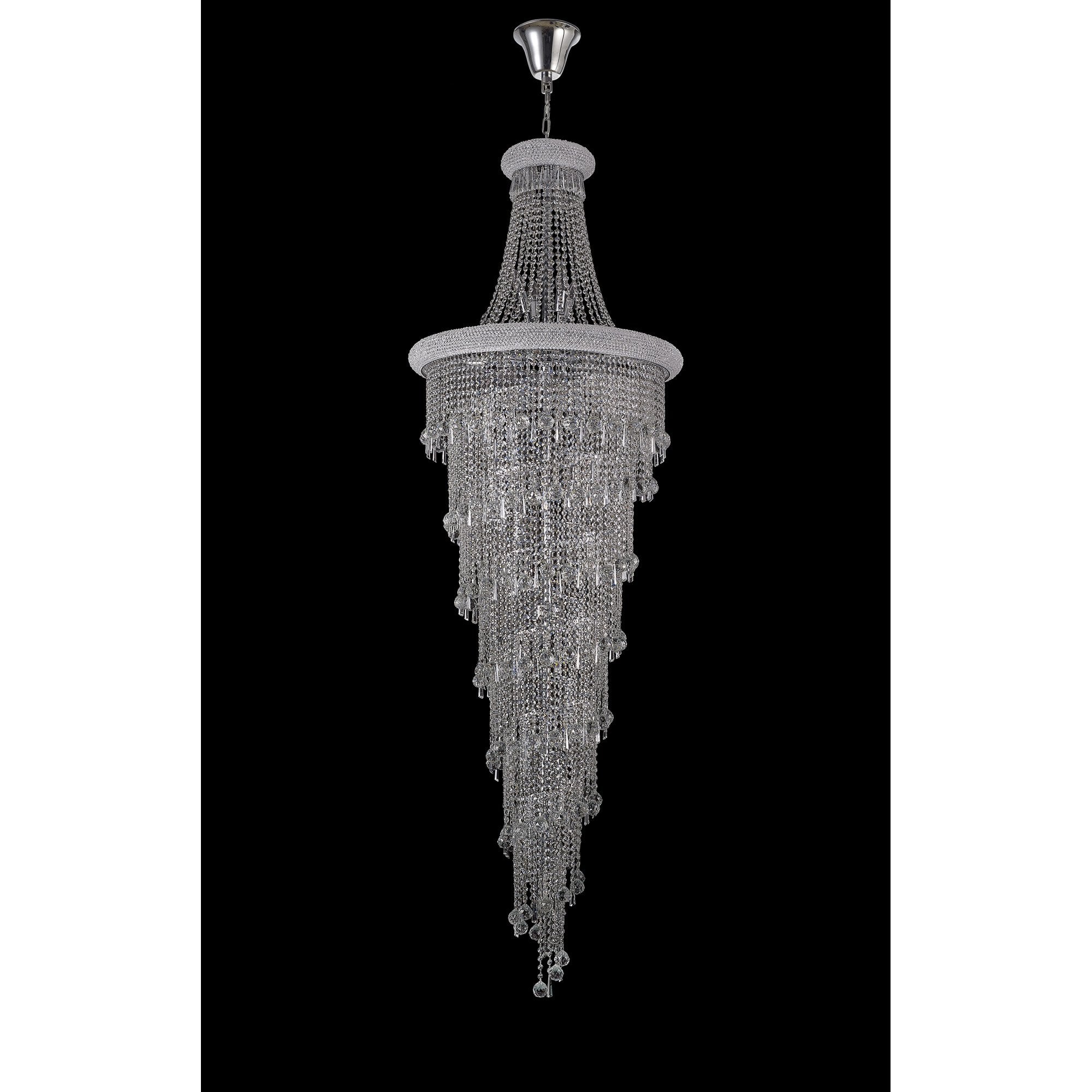 IL31457 Alexandra Pendant 4 Layer Spiral 49 Light E14 Polished Chrome/Crystal