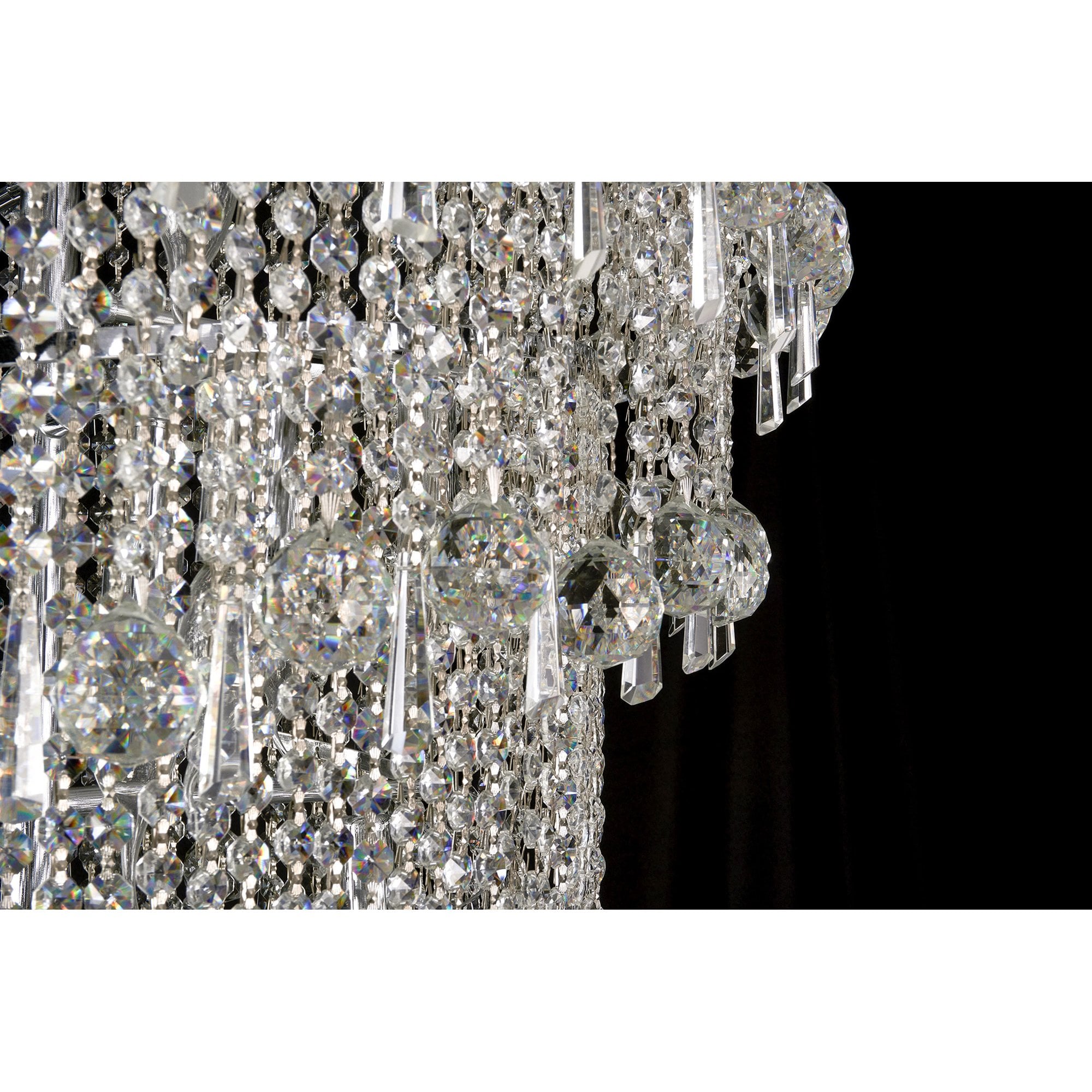 IL31457 Alexandra Pendant 4 Layer Spiral 49 Light E14 Polished Chrome/Crystal
