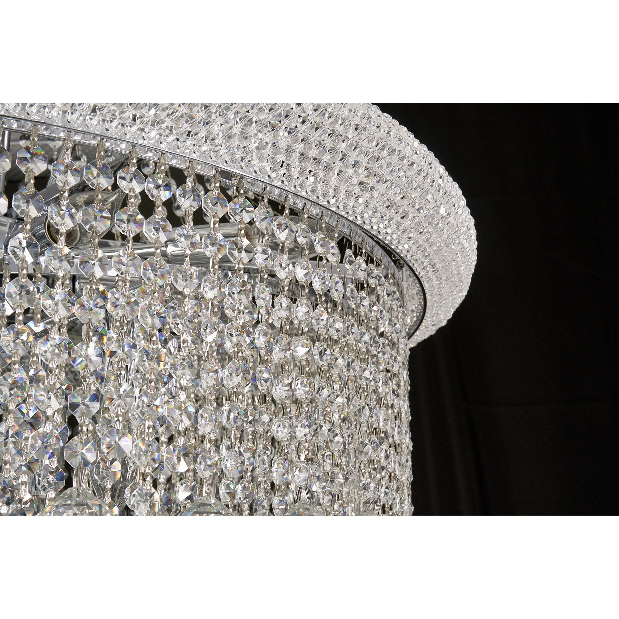 IL31457 Alexandra Pendant 4 Layer Spiral 49 Light E14 Polished Chrome/Crystal