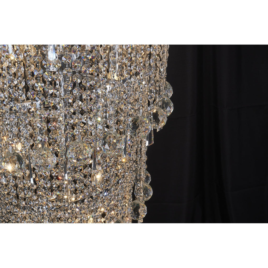 IL31457 Alexandra Pendant 4 Layer Spiral 49 Light E14 Polished Chrome/Crystal