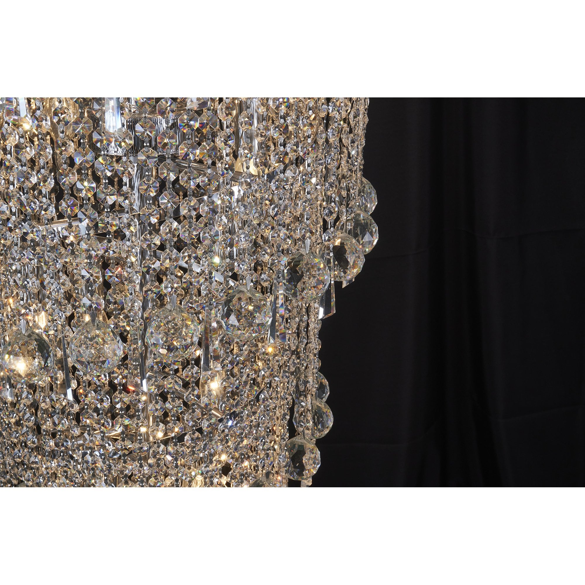 IL31457 Alexandra Pendant 4 Layer Spiral 49 Light E14 Polished Chrome/Crystal