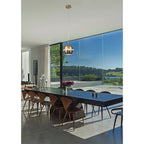 IL32840 Andrea Single Pendant 1 Light E27 Antique Brass/Crystal