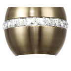 IL32840 Andrea Single Pendant 1 Light E27 Antique Brass/Crystal