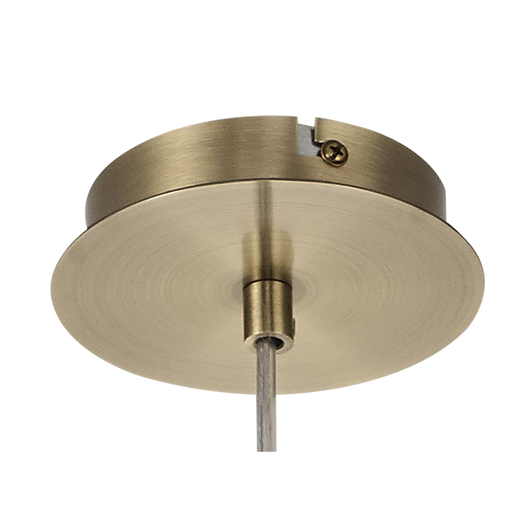 IL32840 Andrea Single Pendant 1 Light E27 Antique Brass/Crystal