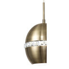 IL32840 Andrea Single Pendant 1 Light E27 Antique Brass/Crystal
