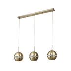 IL32841 Andrea Pendant 3 Light E27 Linear Antique Brass/Crystal