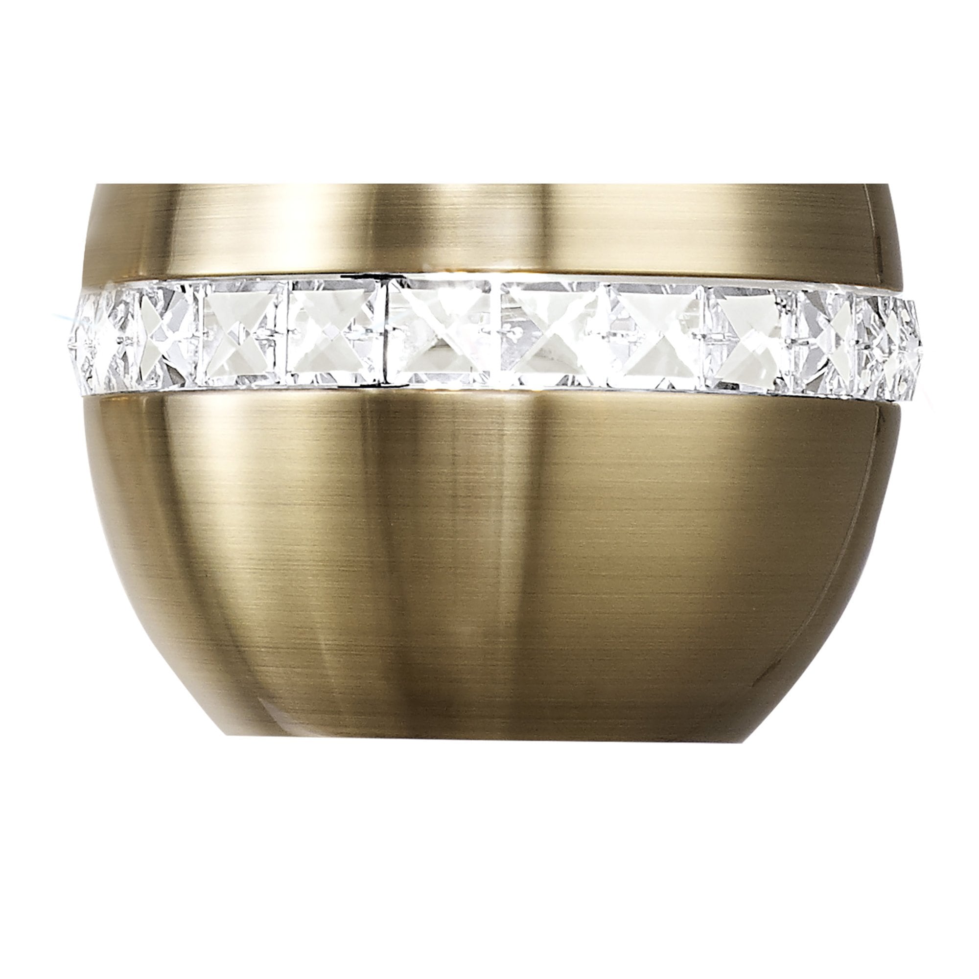 IL32841 Andrea Pendant 3 Light E27 Linear Antique Brass/Crystal
