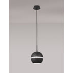 IL32843 Andrea Single Pendant 1 Light E27 Graphite/Crystal