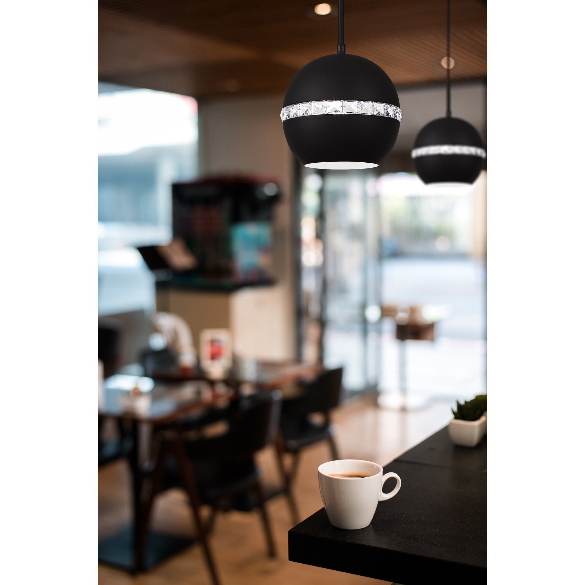 IL32843 Andrea Single Pendant 1 Light E27 Graphite/Crystal