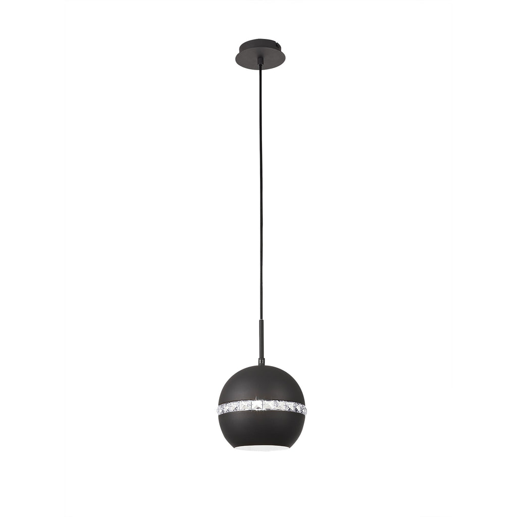 IL32843 Andrea Single Pendant 1 Light E27 Graphite/Crystal
