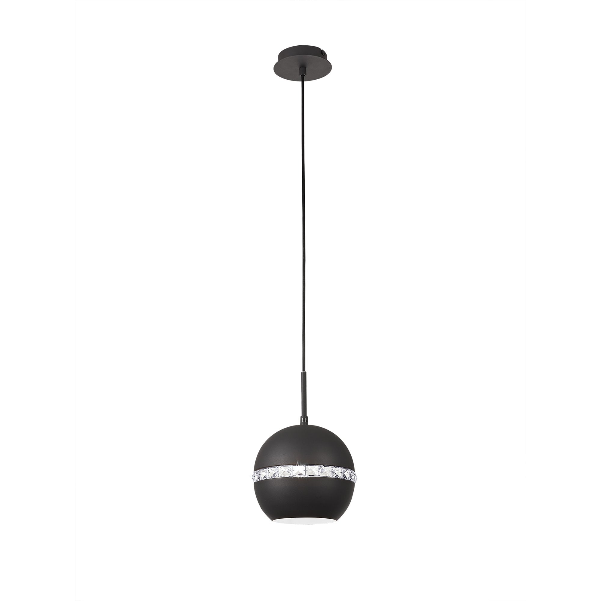 IL32843 Andrea Single Pendant 1 Light E27 Graphite/Crystal