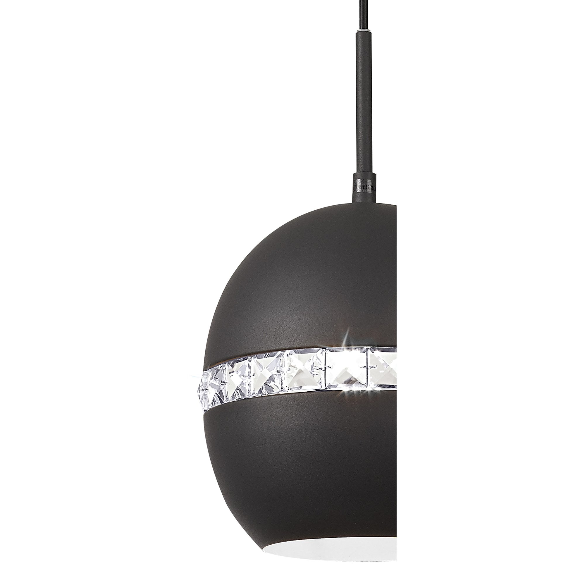 IL32843 Andrea Single Pendant 1 Light E27 Graphite/Crystal