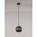 IL32843 Andrea Single Pendant 1 Light E27 Graphite/Crystal