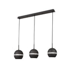 IL32844 Andrea Pendant 3 Light E27 Linear Graphite/Crystal