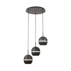 IL32845 Andrea Pendant 3 Light E27 Round Graphite/Crystal