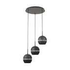IL32845 Andrea Pendant 3 Light E27 Round Graphite/Crystal